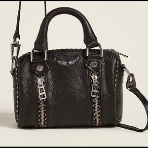 Zadig & Voltaire Black Nano Studs Leather Satchel